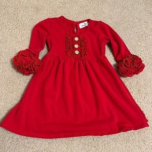Marie Nicole Clothing Red ruffle dress 18-24 mos